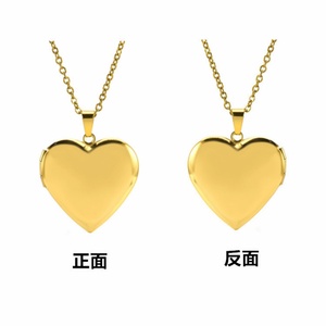Hot Selling Stainless Steel 18K Gold Plated Water Drop Link Chain Engagement Photo Frame <b>Locket</b> Pendant Necklace - Product Image 5