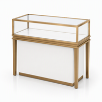 Maßgefertigte Holz-Schmuckvitrine mit Glasregalen und LED-Beleuchtung für Einzelhandelsgeschäfte, Ausstellungsräume und Großhändler