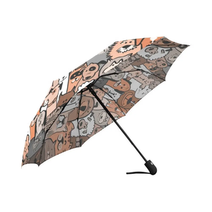Ovida Personnalisé Imprimé Minimaliste Polyester Poignée En Plastique En Gros 3 sections Étanche Automatique <span class=keywords><strong>Parapluie</strong></span> Pliant - Product Image 1
