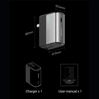 CUKTECH 2-in-1 Powerbank 5000 67W Tragbares Ladegerät Faltbarer AC-Stecker 22W Max Akkulaufzeit für Laptop