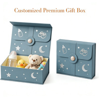 Boîte cadeau magnétique pliable avec logo personnalisé, emballage en papier luxueux pour annonce de naissance, fête de naissance