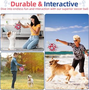 Ballon de football pour chien <span class=keywords><strong>Diman</strong></span> Paw Print avec sangles, pour jouer à l'intérieur/à l'extérieur, cadeau d'anniversaire, jouet interactif pour tirer la balle, pour chiens de petite/moyenne taille (6 pouces) - Product Image 4