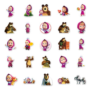 Fabrika toptan 50 adet özel animasyon PVC Bear ayı çıkartmaları ev dekorasyon için su geçirmez karikatür çıkartmalar - Product Image 5