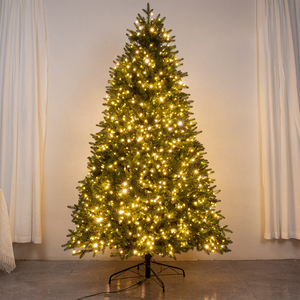 Décoration de sapin de Noël Joyeux Noël Sapin de Noël en PVC dense pré-éclairé à LED pliable de 180 cm - Product Image 4