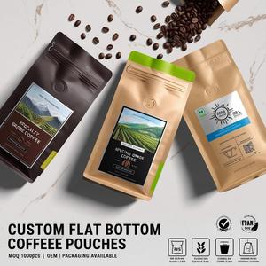 Thiết kế logo tùy chỉnh phân hủy sinh học đáy phẳng dây kéo túi 125g 250G 500G 1000g túi đóng gói thân thiện với môi trường cho hạt cà phê - Product Image 4