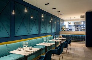 Sillas de estilo moderno para restaurantes y cafeterías, color azul, semicircular, modular, <span class=keywords><strong>vip</strong></span>, para restaurante - Product Image 5