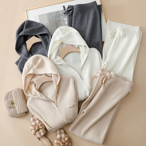 נשים אופנה קשמיר קרדיגן קפוצ 'ון ומכנסיים יוקרה - Product Image 5