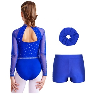 Tenue de gymnastique pour filles de 6 à 16 ans, justaucorps avec shorts, pour entraînement, costumes de danse, spectacles sur scène - Product Image 5