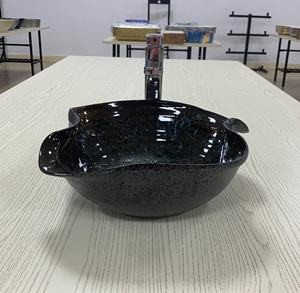 Fregadero de cerámica de diseño moderno de alta calidad con <span class=keywords><strong>grifo</strong></span> de un solo orificio Escurridor de <span class=keywords><strong>lavabo</strong></span> de baño fácil de limpiar para el hogar o Villa - Product Image 4