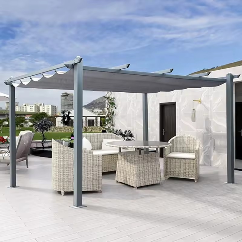 10 10ft Windproof Aluminum Outdoor Retractable