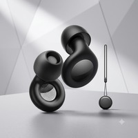 Bouchons d'oreilles en silicone noir à trois couches avec languette de traction, étanches pour la natation, super isolation acoustique, réduction du bruit par insertion