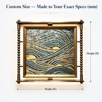Peintures et décorations murales de style romain, paysage, en métal, avec LED, impression 3D, style encre, luminaire suspendu, pour bureau, hôtel, grande taille personnalisée