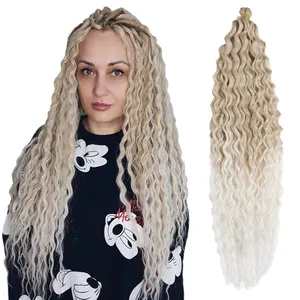Deep Wave Synthetic Braiding Hari Extensions Synthetic Crochet Braids Hair Deep Wave Crochet Hair 22 Inch