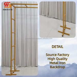 Arco cuadrado de hierro de estilo romántico europeo liso con diseño de espejo para decoración de boda tamaño personalizable - Product Image 2