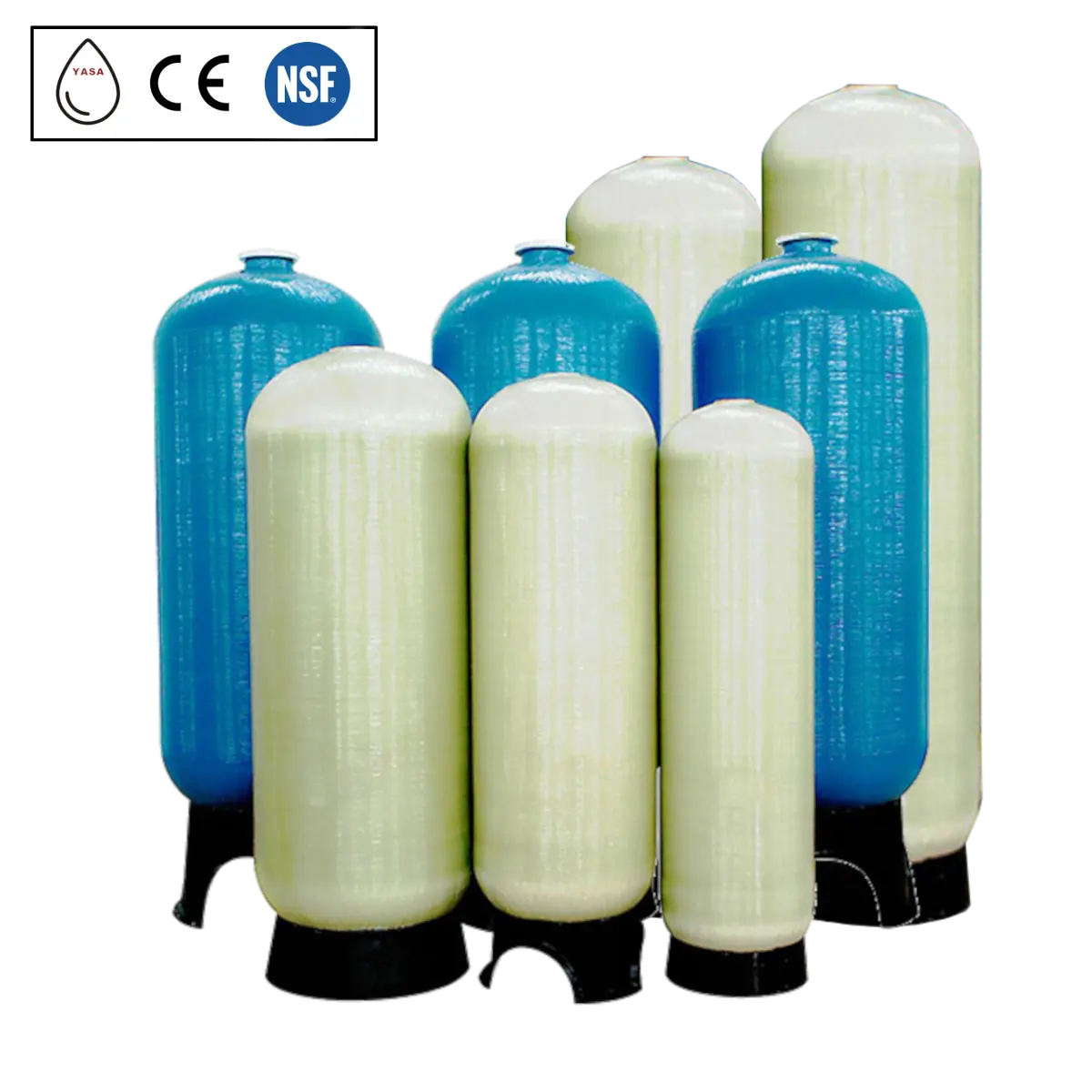 Recipiente de pressão para filtro de água, tamanho personalizado frp filtro de água de fibra de vidro estrutural frp multimídia yasa et