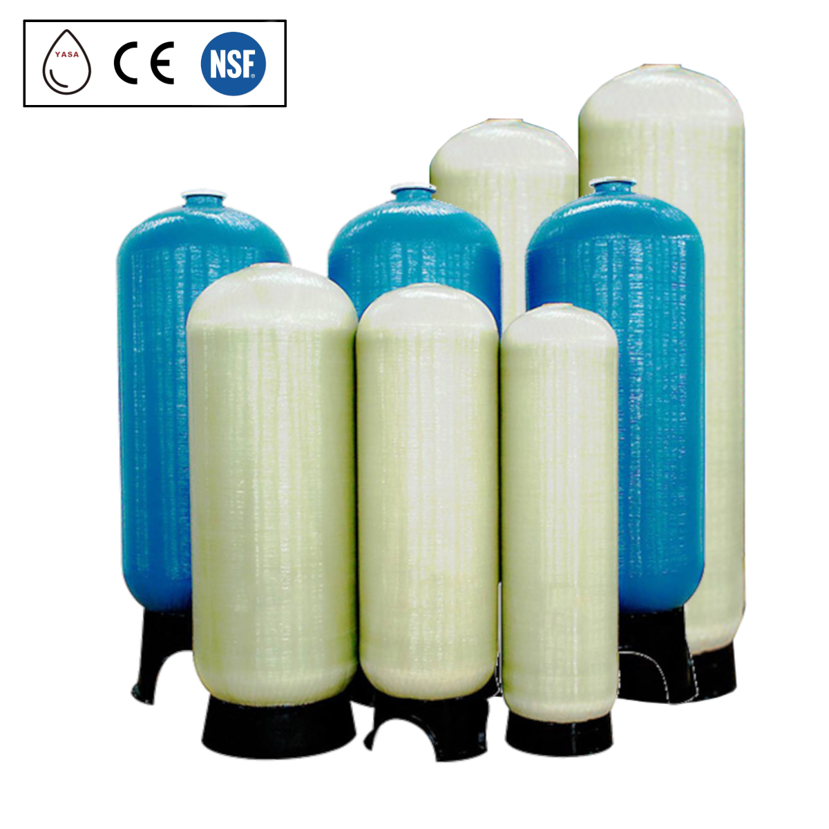 Резервуар под давлением из стеклопластика, конструкция из стеклопластика, Frp, мультимедийный фильтр YASA ET, размер под заказ