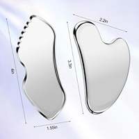 Logo personnalisé Guasha masseur cuir chevelu grande taille grattage haute qualité Iastm métal 304 acier inoxydable visage Gua Sha outil pour le visage
