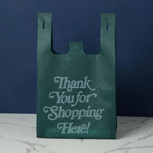 Venta al por mayor de bolsas de chaleco reciclables con logotipo personalizado, ligeras, reutilizables, bolsas no tejidas para ropa, calcetines, promociones corporativas - Product Image 3