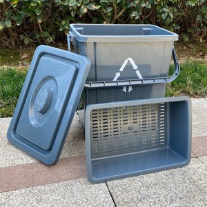 Cubo de basura portátil para cocina con tapa, filtro, separación de residuos secos y húmedos, para desechos de alimentos en zonas rurales, 10L/20L. - Product Image 2