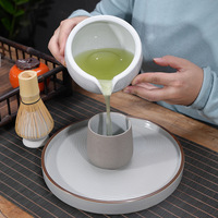 Ensemble de bols à matcha en céramique avec bec Katakuchi, fouet en bambou Chasen à 100 dents, Chashaku, pour la cérémonie du thé à la maison ou comme cadeau