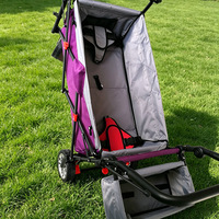 Chariot de camping polyvalent pour enfants avec auvent, chariot utilitaire adapté aux enfants, chariot à main pour l'extérieur, entièrement en acier au carbone