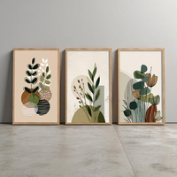 HAOWAI OEMODM Lot de 3 tableaux muraux Bohème Céleste Soleil, Ensemble de 3 impressions botaniques scandinaves pour la décoration de chambre et de salon
