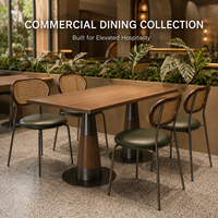 Table et chaises de salle à manger commerciales, style élégant, robustes et durables, plateau en bois massif pour café, bistrot, design gain de place