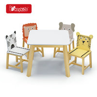 Table et 4 chaises en bois modernes personnalisées pour enfants, ensemble pour salon, garderie, salle de classe, maison W08G440