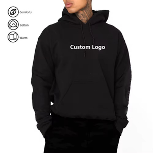 <b>Mens</b> Cropped Boxy Hoodies for Custom Oversized 100% Cotton Pullover Print logo Loose <b>Sweatshirt</b> Hoodies for OEM ODM - Product Image 1