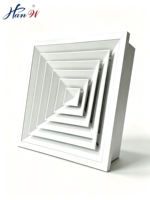 Diffuseur d'air carré moderne en aluminium pour la ventilation des plafonds des hôpitaux, écoles et bureaux, avec retour d'air
