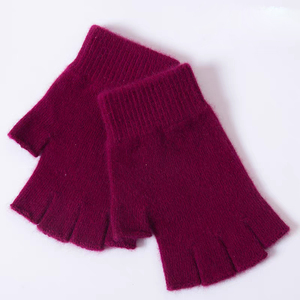Gants mi-doigts en laine mérinos pour homme, chauds pour l'hiver, mitaines tendance pour enfants, gants sans doigts en tricot pour <span class=keywords><strong>femme</strong></span>, gants en cachemire côtelés - Product Image 6