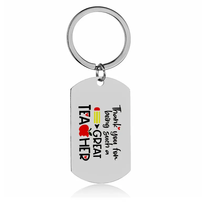 Thank you for being teacher Teachers Day Graduation Season Thanksgiving Stainless Steel Keychain New Style