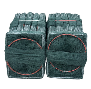 Cage de piège à pêche de taille personnalisable Bleu HDPE Rectangle Crabe Crevette Catcher Double Noeud Excellent pour les écrevisses Crevettes - Product Image 4