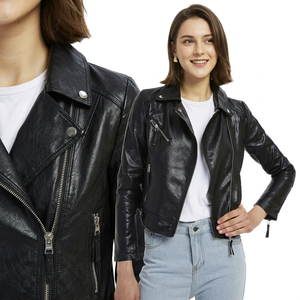 Chaqueta de Cuero Clásica para Mujer, Estilo Bomber, Piel Vacuna Suave, Moderna, Cómoda y Transpirable - Product Image 4