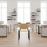 Chaise empilable en contreplaqué avec structure en acier thermolaqué, chaise de conférence