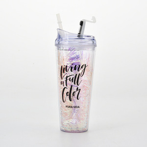 <span class=keywords><strong>650ml</strong></span> đôi tường rõ ràng Snowball Tumbler PC Acrylic DIY <span class=keywords><strong>cup</strong></span> với nắp và rơm cho Đảng dịp - Product Image 5