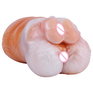 Çift kanal erkek Masturbator yapay vajina erkekler Stroker yumuşak silikon 3D doku cep kedi yetişkin eşcinsel <span class=keywords><strong>Penis</strong></span> eğitmen pompa - Product Image 4