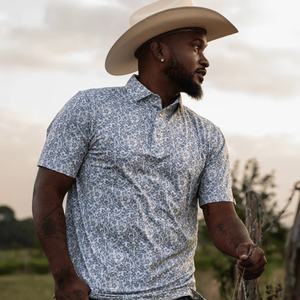 Polo Amarillo Floral para Hombre, Uniforme Europeo Escolar, Camisa de Golf de Alta Calidad con Cierre de Perlas - Product Image 1