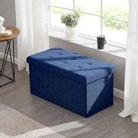 Chengjun Moderne 76x38x38cm Banc de rangement pliable personnalisable en tissu de lin, pouf pour appartement, école, atelier