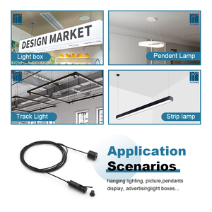 Черный подвесной провод комплект кабельных зажимных светильников подвесной светильник кабель освещение черный стальной кабель подвесной комплект - Product Image 2