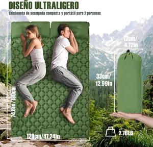 <span class=keywords><strong>Matelas</strong></span> gonflable double pour le camping en plein air, en nylon TPU, avec pompe intégrée, extra large, ultraléger, pliable, tapis de couchage, tapis de voiture - Product Image 4