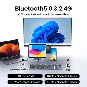 UGREEN KU005充電式キーボードワイヤレス<span class=keywords><strong>Bluetooth</strong></span> 5.0 2.4G 99キーキャップ超薄型MacBook iPad PCタブレットUSB Cキーボード - Product Image 3