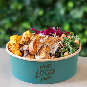 Eco Friendly logo Custom Made Kraft Salad <span class=keywords><strong>Poke</strong></span> Tigela De Papel com Tampa De Papel Personalizada & Tampa De Plástico - Product Image 2