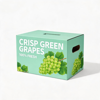 Boîte d'emballage pour raisins personnalisée avec trous d'aération, boîte en carton ondulé imperméable pour l'expédition de fruits