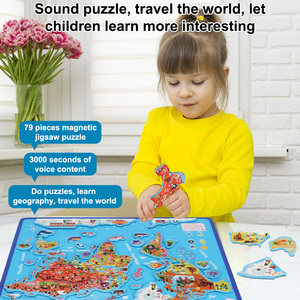 <span class=keywords><strong>Puzzle</strong></span> magnétique de la <span class=keywords><strong>carte</strong></span> <span class=keywords><strong>du</strong></span> <span class=keywords><strong>monde</strong></span>, jouet éducatif interactif de géographie parlante pour enfants, <span class=keywords><strong>carte</strong></span> interactive avec tableau blanc effaçable - Product Image 3