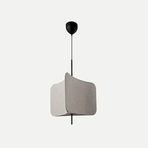 Lampe suspendue géométrique simple en lin, carrée, blanche, source de lumière LED pour salon, design d'intérieur - Product Image 5