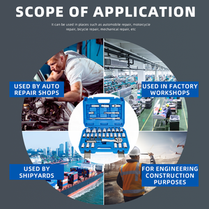 KARJOYS Set di strumenti manuali in vanadio cromato da 32 pezzi personalizzabile per riparazione auto <span class=keywords><strong>Kit</strong></span> di chiavi per chiavi a cricchetto - Product Image 4