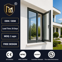 Ventana Abatible Insonorizada y Resistente a Huracanes AS2047 NFRC CE 6063-T5 PA66 5+20A+5 Low-E, Resistente a la Intemperie, OEM para Villa