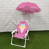 Enfant mignon imprimé dauphin crème glacée cactus ananas flamant rose motif enfants facile à plier chaise de plage avec parapluie pas cher facile à prendre