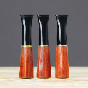 Portable Wood Pear Wood Cigar Mouthpiece Filter 9mm Activated Carbon Core Washable Reusable Round Shape - Product Image 2